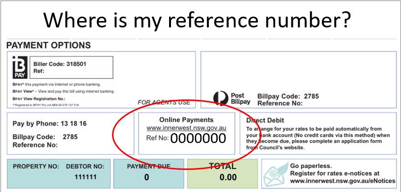 A guide to find where the reference number is on payment documents